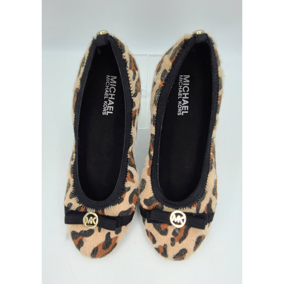 Michael Kors Girl's Size 2 "Rover Lux" Faux Cheetah Print Ballet Flats - Picture 5 of 9